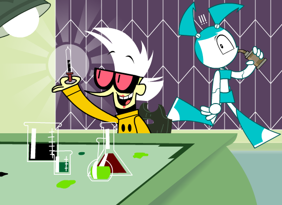 jenny wakeman and nora wakeman (my life as a teenage robot and etc) created by mlaatrscribbles (artist)
