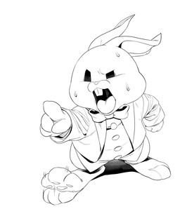 Rating: s
ID: 5620168
Date: 2025-06-04 06:08:03 -0400
Status: active
Score: 8
ambiguous_gender angry anthro black_and_white black_eyes bodily_fluids bow_tie clothing dungeon_reset fur gesture hand_gesture hi_res lagomorph leporid mammal monochrome on_model pointing pointing_at_another rabbit rabbit_(dungeon_reset) rio_skywalker simple_background solo sweat tapping_foot white_background post #5620168