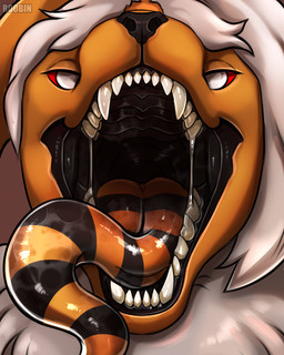 Rating: s
ID: 5709991
Date: 2025-07-15 06:55:37 -0400
Status: active
Score: 3
ambiguous_gender anthro black_nose black_tongue bodily_fluids canid canine fangs front_view hair hi_res looking_at_viewer mammal mouth_shot narrowed_eyes open_mouth orange_body orange_tongue pupils red_eyes roobin saliva saliva_on_tongue sharp_teeth solo striped_tongue teeth tongue tongue_out white_hair white_pupils post #5709991