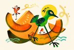 Rating: s
ID: 5543116
Date: 2025-05-02 00:47:42 -0400
Status: active
Score: 5
absurd_res ambiguous_gender avian bird cantaloupe dominique_ramsey feathered_wings feathers feral food fruit green_body group hi_res melon orange_body plant solo_focus spread_wings trio walking white_sclera wings yellow_eyes post #5543116