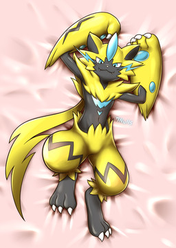 2018 7nulls ambiguous_gender anthro bed black_fur blue_eyes blue_fur claws fangs feline fur looking_at_viewer lying lying_on_bed mammal nintendo on_back pawpads pokémon pokémon_(species) smile solo video_games yellow_fur zeraora
Rating: Safe
Score: 5
User: Orichalcum
Date: April 17, 2018 2018 7nulls ambiguous_gender anthro bed black_fur blue_eyes blue_fur claws fangs feline fur looking_at_viewer lying lying_on_bed mammal nintendo on_back pawpads pokémon pokémon_(species) smile solo video_games yellow_fur zeraora
Rating: Safe
Score: 5
User: Orichalcum
Date: April 17, 2018