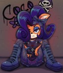Rating: s
ID: 3866165
Date: 2023-02-10 23:08:06 -0500
Status: active
Score: 68
2019 absurd_res accessory activision alternative_fashion anthro bandicoot belt black_belt black_clothing black_fingerless_gloves black_gloves black_handwear black_nose blue_boots blue_clothing blue_eyes blue_footwear boots bow_ribbon clothing coco_bandicoot collar crash_bandicoot_(series) digital_media_(artwork) dress evil_coco eyebrows eyeshadow female female_anthro fingerless_gloves footwear front_view full-length_portrait gloves goth graffiti hair hair_accessory hair_bow hair_ribbon half-closed_eyes handwear hi_res long_hair looking_at_viewer looking_forward makeup mammal marsupial narrowed_eyes portrait purple_clothing purple_dress purple_eyeshadow purple_hair purple_hair_bow raised_eyebrow ribbons shoes sitting solo spread_legs spreading studded_collar studs tan_body tan_ears tan_skin toastyscones post #3866165