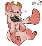 Rating: s
ID: 5421790
Date: 2025-03-09 08:18:56 -0400
Status: active
Score: 21
blush blush_lines daww dragon eyes_closed fabulous_beasts female feral fur furred_dragon furred_scalie heart_symbol hi_res holding_object holding_plushie horn kirin logo lunnanathalia mythological_creature mythological_scalie mythology open_mouth open_smile paws pink_body pink_fur plushie scalie simple_background smile solo white_background white_body white_fur xiaolizhi_(fabulous_beasts) post #5421790