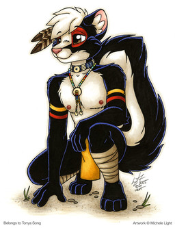 Rating: s
ID: 5676945
Date: 2025-06-30 02:12:55 -0400
Status: active
Score: 4
accessory anthro black_body black_fur bottomwear brown_eyes choker clothing feather_in_hair fur hair hair_accessory jewelry loincloth loose_feather male mammal mephitid michele_light native_american_clothing necklace nipples pink_nose skunk solo traditional_media_(artwork) white_hair post #5676945