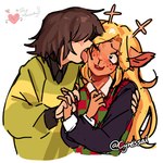 Rating: s
ID: 5646851
Date: 2025-06-16 17:39:16 -0400
Status: pending
Score: 3
2025 anthro blonde_hair brown_hair clothing cynessai deer deltarune duo female freckles green_clothing green_shirt green_topwear hair hi_res human kris_(deltarune) licking mammal new_world_deer noelle_holiday nonbinary_(lore) reindeer shirt simple_background text tongue topwear undertale_(series) post #5646851