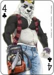 Rating: s
ID: 1705956
Date: 2018-11-12 03:29:28 -0500
Status: active
Score: 22
aki_(thedecisivepanda) anthro bear blonde_hair bottomwear card card_template chainsaw clothing clubs_(suit) copyright_symbol denim denim_bottomwear denim_clothing english_text flannel fonyaa four_of_clubs giant_panda gloves hair handwear jeans male mammal pants piercing playing_card playing_card_template power_tool solo suit_symbol symbol text tools post #1705956