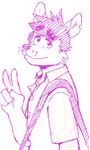 Rating: s
ID: 5546291
Date: 2025-05-03 14:13:54 -0400
Status: active
Score: 1
3:5 clothed clothing collar_shirt gesture hair hand_gesture male markings messy_hair mole_(marking) open_clothing open_shirt open_topwear p_rindustries shirt shoulder_strap simple_background solo topwear v_sign whisker_markings post #5546291