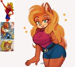 Rating: s
ID: 5617990
Date: 2025-06-03 04:24:41 -0400
Status: active
Score: 30
2025 activision anthro belt big_breasts blonde_hair bottomwear breasts brown_body brown_fur chipmunk clothing crash_bandicoot_(series) eyebrows eyelashes female fur ground_squirrel hair hand_behind_back hi_res long_hair mammal rodent sally_acorn sciurid sega shirt shorts smile solo sonic_the_hedgehog_(series) tan_body tan_fur tawna_bandicoot teal_ears topwear vanyloveart post #5617990