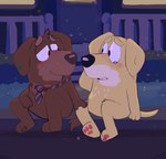 Rating: s
ID: 4711560
Date: 2024-04-10 00:50:21 -0400
Status: active
Score: 18
2023 anthro bird_dog black_eyes black_nose blue_necktie bluey_(series) blush bodily_fluids brown_body brown_ears brown_fur brown_necktie brown_nose brown_pawpads brown_tail building canid canine canis clover_(plant) clover_leaf digital_media_(artwork) domestic_dog duo eye_contact fido_(bluey) four_leaf_clover fur grass half-closed_eyes hand_on_head hand_on_leg hand_on_own_head hi_res house hunting_dog labrador leaf looking_at_another male male/male mammal mostly_nude multicolored_body multicolored_fur multicolored_necktie narrowed_eyes necktie necktie_only night on_model outside pat_(bluey) pawpads pink_pawpads plant procreate_(artwork) retriever shaibey sitting smile tail tears teeth tongue two_tone_body two_tone_fur two_tone_necktie yellow_body yellow_ears yellow_fur yellow_tail post #4711560