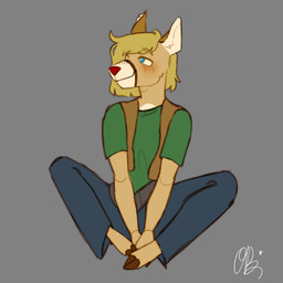 Rating: s
ID: 3843051
Date: 2023-01-30 00:29:38 -0500
Status: active
Score: 9
1:1 2023 anthro blonde_hair blue_eyes bottomwear brown_body brown_fur brown_markings clothing cloven_hooves crossed_legs deer denim denim_bottomwear denim_clothing female flat_colors fur guide_lines hair hannah_(zer0rebel4) hi_res hooves insomniactix jeans mammal markings new_world_deer pants shirt sitting solo t-shirt tan_body tan_fur topwear vest white-tailed_deer white_body white_fur white_markings post #3843051
