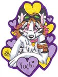 Rating: s
ID: 5663689
Date: 2025-06-23 22:41:22 -0400
Status: active
Score: 1
2008 anthro armband black_text blondefoxy blush brown_armband brown_hair bust_portrait canid canine character_badge_(artwork) character_name collar collar_tag eyebrows eyelashes eyewear eyewear_on_head female fur goggles goggles_on_head hair handwritten_text heart_symbol highlights_(coloring) long_hair looking_at_viewer mammal marker_(artwork) outline pink_blush pink_collar pink_highlights pink_inner_ear portrait purple_eyes purple_outline shaded smile_lines snout solo text traditional_media_(artwork) white_body white_fur post #5663689