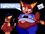 Rating: s
ID: 5563194
Date: 2025-05-10 20:14:55 -0400
Status: active
Score: 15
2025 alpha_channel anthro belly belly_overhang belly_peeking_out big_belly big_eyes blue_bottomwear blue_clothing blue_pants blue_shirt blue_text blue_topwear bottomwear brown_body butt cel_shading clothed clothing color_swatch deep_navel dialogue digital_media_(artwork) dipstick_tail domestic_cat english_text featureless_hands felid feline felis gloves_(marking) happy longnecklupin looking_at_viewer male mammal markings moobs multiple_images navel nude obese obese_anthro obese_male open_mouth open_smile overweight overweight_anthro overweight_male pants pink_tongue pixel_(artwork) print_clothing print_shirt print_topwear rupineko_(longnecklupin) shaded shirt signature simple_background smile solo speech_bubble standing tail tail_markings text thick_thighs tight_clothing tight_shirt tight_topwear tongue topwear transparent_background undersized_clothing weight_conscious wide_hips post #5563194