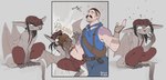 Rating: s
ID: 5109632
Date: 2024-10-12 04:52:47 -0400
Status: active
Score: 229
2024 3_panel_comic all_fours ambiguous_gender anthro arbuzbudesh bruised clothed clothed_ambiguous clothed_anthro clothed_male clothing comic confusion crouching deadlock face_punch facial_hair female_(lore) gargoyle hi_res human ivy_(deadlock) lash_(deadlock) male mammal motion_blur mustache punch question_mark simple_background sitting suspenders_on_nipples text valve violence wings post #5109632