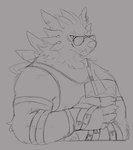 Rating: s
ID: 5659974
Date: 2025-06-22 08:56:25 -0400
Status: active
Score: 4
absurd_res anthro beverage bust_portrait canid canine clothed clothing ear_piercing ear_ring eyewear front_view glasses hi_res holding_beverage holding_object looking_at_viewer male male_anthro mammal monochrome mouth_closed muscular muscular_anthro muscular_male pache_riggs piercing portrait ring_piercing simple_background solo post #5659974