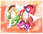 Rating: s
ID: 5180539
Date: 2024-11-13 21:53:47 -0500
Status: active
Score: 21
06junior11 2024 5:4 alligator alligatorid anthro asymmetrical_coloring biped candy chad_(tadc) clothing cowboy_hat crocodilian dessert food food_creature glitch_productions green_body group gummigoo_(tadc) gummy_(food) gummy_creature hat headgear headwear hi_res living_candy max_(tadc) red_body reptile scalie simple_background slightly_chubby smile the_amazing_digital_circus post #5180539