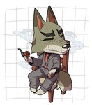 Rating: s
ID: 5382610
Date: 2025-02-18 21:51:38 -0500
Status: active
Score: 21
2025 animal_crossing anthro bottomwear canid canine canis chair clothed clothing collared_shirt dobie_(animal_crossing) dress_shirt elderly elderly_anthro elderly_male eyebrows eyes_closed fur furniture geometric_background grid_background holding_object jacket kopa_nishikida male mammal necktie nintendo pants pattern_background shirt simple_background sitting smoke smoking smoking_pipe solo suit suit_jacket topwear tuft white_background wolf post #5382610