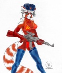 Rating: s
ID: 161653
Date: 2011-09-04 00:45:19 -0400
Status: active
Score: 18
2009 ailurid ak-47 ak_platform anthro assault_rifle bikini biped clothed clothing female full-length_portrait gun hair hammer_and_sickle hammer_and_sickle_bikini hat headgear headwear holding_gun holding_object holding_ranged_weapon holding_weapon jsc_kalashnikov_concern kacey looking_at_viewer mammal portrait ranged_weapon red_panda rifle ruger181 russian scope skimpy solo soviet_union standing swimwear tail two-piece_swimsuit watermark weapon white_hair post #161653