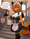 Rating: s
ID: 1890461
Date: 2019-06-02 12:05:49 -0400
Status: active
Score: 108
2019 absurd_res amber_eyes anthro black_body black_fur breasts brown_hair canid canine chest_tuft cleaning_tool cleavage clothed clothing dinner_bath_or_me english_text feather_duster female fluffy fluffy_tail fox fulvus fur gloves hair handwear hi_res holding_object inside legwear looking_at_viewer maid_uniform mammal master open_mouth orange_body orange_fur sagestrike2 solo speech_bubble standing tail text thigh_highs tuft uniform white_body white_fur post #1890461
