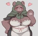 Rating: s
ID: 3837343
Date: 2023-01-27 08:01:02 -0500
Status: active
Score: 89
2023 anotherbearsimp anthro bear big_breasts blush blush_lines breasts brown_body brown_fur brush cleavage clothed clothing eyelashes eyes_closed female front_view fur hand_on_hip heart_symbol hi_res hood mama_mellow_(anotherbearsimp) mammal mature_anthro mature_female open_mouth pawpads raised_arm simple_background smile smiling_at_viewer solo white_background post #3837343