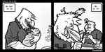 Rating: s
ID: 5541716
Date: 2025-05-01 12:12:31 -0400
Status: active
Score: 9
age_difference annoyed anthro avian beak beak_scar bird black_and_white burger cerdeorhys clothing collared_shirt comic corvid corvus_(genus) digital_media_(artwork) dot_eyes dress_shirt duo english_text father_(lore) father_and_child_(lore) father_and_son_(lore) feather_beard feather_hair feathers food gesture gonzalo_(cerdeorhys) hand_gesture happy hernan_(cerdeorhys) hi_res male male/male monochrome oscine parent_(lore) parent_and_child_(lore) parent_and_son_(lore) passerine pseudo_hair raven shirt simple_background simple_eyes smile smiling_at_viewer son_(lore) text thumbs_up topwear two_panel_image white_background post #5541716