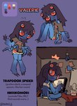 Rating: s
ID: 5096021
Date: 2024-10-05 16:20:44 -0400
Status: active
Score: 48
4_eyes anthro arachnid arthropod blue_body bra clothed clothing color_swatch computer electronics english_text female laptop model_sheet multi_arm multi_eye multi_limb neet pajamas panties red_eyes sitting solo species_name spider standing teebsly text underwear post #5096021
