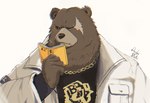 Rating: s
ID: 5570413
Date: 2025-05-13 20:20:03 -0400
Status: active
Score: 9
11768hoshi anthro bear ben_bigger book brown_body brown_fur clothing facial_scar fur jacket jewelry male mammal mihoyo missing_eye necklace reading scar solo topwear white_clothing white_jacket white_topwear zenless_zone_zero post #5570413