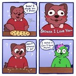 Rating: s
ID: 5612313
Date: 2025-05-31 19:27:16 -0400
Status: active
Score: 98
1:1 2025 anthro black_nose brown_body brown_fur canid canine canis cheek_tuft clothing comic dialogue domestic_cat domestic_dog don't_touch_my_pizza_(meme) duo english_description english_text facial_tuft felid feline felis food fur green_body green_fur kevin_(nyanwolf) male mammal meme nyanwolf ohmygoditguppy pizza question_mark red_clothing red_shirt red_topwear shirt smile sparklefur speech_bubble tail text topwear tuft william_(ohmygoditguppy) post #5612313
