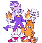 Rating: s
ID: 5658214
Date: 2025-06-21 13:59:19 -0400
Status: active
Score: 14
anthro blaze_the_cat clarinettispaghetti clothing crossover duo elemental_manipulation english_text felid feline female fire fire_manipulation footwear fur garfield_(series) garfield_the_cat gloves handwear hi_res high_heels male mammal orange_body orange_fur purple_body purple_fur sega shoes signature simple_background sonic_the_hedgehog_(series) speech_bubble text post #5658214
