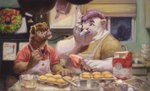 Rating: s
ID: 5331286
Date: 2025-01-26 04:27:54 -0500
Status: active
Score: 20
anthro apron atticus_the_bear baking bear brown_hair brown_spots claws clothing cooking covering covering_mouth covering_own_mouth covering_self duo egg_carton eye_contact eyrich finger_claws flour_sack food hair hyena kitchen kitchen_utensils looking_at_another male male/male mammal markings mohawk muffin pastry_bag pink_eyes polar_bear purple_claws purple_eyes purple_hair size_difference spots spotted_body standing tan_body tools ursine whisk white_body wreath post #5331286