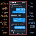 Rating: s
ID: 5339849
Date: 2025-01-30 02:33:08 -0500
Status: active
Score: 96
1:1 absurd_res black_background electronics emoji emoticon english_text hi_res message offscreen_character phone profanity quasarbearcat simple_background smiley_face text texting texting_ui zero_pictured post #5339849