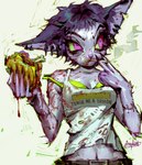 Rating: s
ID: 5594284
Date: 2025-05-24 02:51:24 -0400
Status: active
Score: 9
anthro belt bra breasts burger cigarette cigarette_in_mouth cigarette_smoke cleavage clothed clothing digital_media_(artwork) digital_painting_(artwork) dirty domestic_cat dripping ear_piercing eating eating_food felid feline felis female fingernails food fur green_bra green_clothing green_sclera green_underwear hair hi_res holding_burger holding_cigarette holding_food holding_object mammal medium_breasts nails object_in_mouth off_shoulder p0nyplanet painting_(artwork) piercing purple_body purple_eyes purple_fur purple_hair purple_nose sharp_fingernails sharp_nails shirt short_hair smoke smoking smoking_cigarette solo stitch_(sewing) tank_top topwear torn_clothing torn_shirt torn_topwear underwear watermark white_clothing white_shirt white_tank_top white_topwear post #5594284