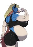 Rating: s
ID: 5584840
Date: 2025-05-19 21:25:47 -0400
Status: active
Score: 4
anthro back_muscles belly big_belly big_breasts blonde_hair blue_body blue_fur bottomwear bra breasts butt clothing female flexing fur generation_8_pokemon hair hi_res huge_belly huge_breasts legendary_pokemon miuraon multicolored_body multicolored_fur muscular muscular_anthro muscular_female navel nintendo outie_navel pink_nose pokemon pokemon_(species) pokemorph pregnant pregnant_anthro pregnant_female shorts solo sports_bra two_tone_body two_tone_fur underwear white_body white_fur zacian post #5584840