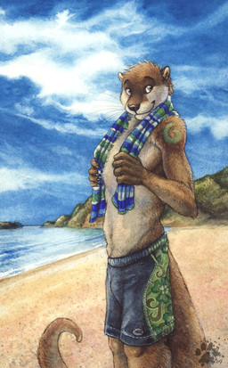 Rating: s
ID: 5674716
Date: 2025-06-29 03:42:58 -0400
Status: active
Score: 15
anthro bayshore beach blotch claws cliffside_(terrain) clothing finger_claws male mammal mustelid otter sand sea sky skyscape solo swimming_trunks swimwear towel towel_around_neck water post #5674716