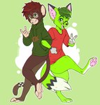 Rating: s
ID: 3556595
Date: 2022-09-09 08:49:37 -0400
Status: active
Score: 5
4_toes 5_toes ambiguous_gender anthro barefoot bottomless canid canine clothed clothing countershade_feet countershading digitigrade duo eyewear feet fennec_fox fox gesture glasses hand_gesture haplorhine hoodie humanoid ily_sign male mammal max_(saladfen) monkey moss_(saladfen) pawpads paws pink_pawpads plantigrade primate soles toes topwear true_fox unknown_artist v_sign post #3556595
