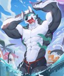 Rating: s
ID: 4936970
Date: 2024-07-23 01:33:11 -0400
Status: active
Score: 35
2023 abs absurd_res anthro avian bird blue_eyes bottomwear canid canine canis clothed clothing countershading fur genital_outline grey_body grey_fur hi_res juice_(beverage) kemono kuromonsart low-angle_view male mammal muscular muscular_male navel open_mouth orange_juice palm_tree partially_submerged plant portrait red_bottomwear red_clothing red_seam_bottomwear solo speedo speedo_only surfboard swimwear three-quarter_portrait three-quarter_view topless tree v-cut water white_body white_countershading wolf post #4936970