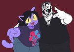 Rating: s
ID: 4312457
Date: 2023-09-25 00:56:29 -0400
Status: active
Score: 89
2023 5_fingers anarchoblues anthro black_eyes catty_(undertale) celebrity clothed clothed_anthro clothed_female clothed_male clothing domestic_cat duo fangs felid feline felis female female_anthro fingers fur hi_res human insane_clown_posse male mammal open_mouth open_smile purple_body purple_fur purple_tail real_world red_background simple_background smile tail teeth undertale_(series) violent_j yellow_sclera post #4312457