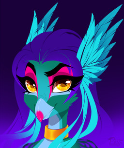 avian bird bust_portrait colorful female hair jewelry looking_at_viewer necklace pacevanrign portrait purple_hair smile yellow_eyes
Rating: Safe
Score: 5
User: MissChu
Date: June 18, 2018 avian bird bust_portrait colorful female hair jewelry looking_at_viewer necklace pacevanrign portrait purple_hair smile yellow_eyes
Rating: Safe
Score: 5
User: MissChu
Date: June 18, 2018