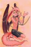Rating: s
ID: 1617521
Date: 2018-08-04 02:59:29 -0400
Status: active
Score: 16
2018 3_toes a_story_with_a_known_end anthro barefoot bat_wings big_ears biped bottomwear bound bracelet canid canine chain clothed clothing collar cuff_(restraint) demon feet fur hair handcuffs hindpaw horn jewelry jonty male mammal membrane_(anatomy) membranous_wings metal_cuffs nekoart pants paws pink_body pink_fur red_body red_eyes red_fur red_hair restraints shackles shorts solo spiked_bracelet spiked_collar spikes spread_toes tattoo toes topless torn_bottomwear torn_clothing torn_pants traditional_media_(artwork) wing_bondage wings yellow_sclera post #1617521