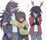 Rating: s
ID: 5644546
Date: 2025-06-15 17:07:15 -0400
Status: active
Score: 31
2025 anthro brown_hair clothing deer deltarune dess_holiday female freckles group hair hi_res human kris_(deltarune) male mammal new_world_deer purple_body purple_skin reindeer scalie shirt simple_background susie_(deltarune) topwear trio undertale_(series) unknown_artist white_background yellow_sclera post #5644546