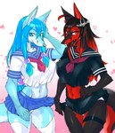 Rating: s
ID: 3299607
Date: 2022-04-25 15:55:54 -0400
Status: active
Score: 115
2022 5_fingers absolute_territory accessory ahoge anthro asian_clothing biped black_body black_bottomwear black_claws black_clothing black_ears black_eyebrows black_face black_fur black_hair black_hands black_legs black_markings black_neck black_nose black_skirt black_tail black_tongue black_topwear blue_arms blue_body blue_bottomwear blue_claws blue_clothing blue_countershading blue_ears blue_eyebrows blue_face blue_fur blue_hair blue_hands blue_inner_ear blue_legs blue_skirt blue_tail bottomwear breasts canid canine cheek_tuft cherry_blossom claws closed_smile clothed clothing countershade_face countershade_hands countershade_legs countershade_neck countershade_tail countershade_torso countershading crop_top dark_bottomwear dark_claws dark_eyebrows dark_nose dark_skirt dark_tongue dark_topwear digital_media_(artwork) duo ear_piercing ear_ring east_asian_clothing eye_through_hair eyebrow_through_hair eyebrows eyelashes facial_markings facial_tuft fangs female finger_claws fingers flower fox fully_clothed fur garter gradient_background gradient_hair hair hair_accessory hair_between_eyes hair_bobbles hand_on_hip hand_on_own_head head_markings heart_symbol hi_res hoop_ear_ring humanoid_hands japanese_clothing japanese_school_uniform kazuhiro kemono legwear light_legwear light_panties light_thigh_highs light_topwear light_underwear long_hair mammal markings medium_breasts miniskirt mole_(marking) mole_under_eye monotone_bottomwear monotone_clothing monotone_inner_ear monotone_panties monotone_skirt monotone_underwear mouth_closed multicolored_body multicolored_fur multicolored_hair navel neck_tuft open_mouth panties panty_shot pantyshot_(standing) petals piercing plant pleated_skirt portrait prunus_(flower) red_body red_countershading red_eyes red_face red_fur red_hair red_hands red_inner_ear red_legs red_neck red_tail ring_piercing sarai_(nnecgrau) school_uniform serafuku shirt short_sleeves silver_ear_ring simple_background skirt smile snout snout_markings tail teal_nose teeth thigh_highs thigh_strap three-quarter_portrait tongue topwear translucent translucent_hair tuft two_tone_body two_tone_face two_tone_fur two_tone_hair two_tone_hands two_tone_legs two_tone_neck two_tone_tail underwear uniform whiskers white_clothing white_legwear white_panties white_thigh_highs white_topwear white_underwear zoe_(nnecgrau) post #3299607
