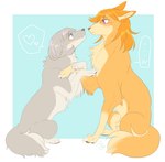 Rating: s
ID: 4623271
Date: 2024-02-26 04:31:59 -0500
Status: active
Score: 15
2021 ambiguous_gender blue_eyes blush blush_lines bodily_fluids canid canine canis cheek_tuft claws digital_media_(artwork) domestic_dog duo ears_back ellipsis eye_contact eyebrow_through_hair eyebrows eyelashes facial_tuft feral floppy_ears fluffy fluffy_tail full-length_portrait fur galette geometric_background glistening glistening_eyes grey_body grey_ears grey_fur grey_hair grey_tail grey_tuft hair heart_symbol hi_res inner_ear_fluff japanese_description looking_at_another lop_ears mammal mouth_closed orange_ears orange_hair pictographics pivoted_ears portrait purple_eyes quadruped side_view signature simple_background speech_bubble sweat sweatdrop tail tan_body tan_fur tan_inner_ear tan_inner_ear_fluff tan_tail tan_tuft translucent translucent_hair tuft vertical_ellipsis post #4623271