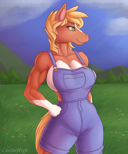 Rating: s
ID: 1970637
Date: 2019-08-22 21:56:02 -0400
Status: active
Score: 160
5:6 anthro bailey_(cooliehigh) big_breasts blonde_hair breasts clothed clothing cooliehigh equid equine female green_eyes hair hi_res horse looking_aside mammal muscular muscular_anthro muscular_female overalls side_boob solo post #1970637