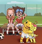 Rating: s
ID: 4663775
Date: 2024-03-17 13:48:00 -0400
Status: active
Score: 24
agumon bandai_namco bottomwear clothing digimon digimon_(species) female group hi_res hug human laugh male mammal mimi_tachikawa palmon shorts soccer sport sportswear taichi_kamiya uniform young post #4663775