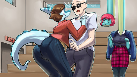 Rating: s
ID: 5673955
Date: 2025-06-28 18:33:37 -0400
Status: active
Score: 15
16:9 2025 anthro bald belt benjamin_mcknight big_breasts big_butt blue_body blue_clothing blue_eyes blue_jacket blue_scales blue_topwear blush bone_frill bottom_heavy bottomwear brachiosaurid brachiosaurus breasts brown_hair butt cavemanon_studios chervyarts clothing denim denim_bottomwear denim_clothing detailed_background digital_drawing_(artwork) digital_media_(artwork) dinosaur eyelashes eyewear female femboy frill_(anatomy) green_body green_scales group gymnasium hadrosaurid hair hi_res human human_on_anthro i_wani_hug_that_gator inco_(iwhtg) inside interspecies jacket jeans leggings legwear light-skinned_male light_body light_skin liz_farlane long_neck long_tail male male/male mammal multicolored_body multicolored_scales orange_clothing orange_jacket orange_topwear ornithischian ornithopod pants parasaurolophus pink_hair prehistoric_species purple_eyes reptile sauropod sauropodomorph scales scalie shirt short_hair snout spiked_tail spikes spikes_(anatomy) sunglasses t-shirt tail thick_thighs topwear trio turquoise_body turquoise_scales two_tone_body two_tone_scales white_clothing white_shirt white_t-shirt white_topwear wide_hipped_anthro wide_hipped_male wide_hips widescreen post #5673955