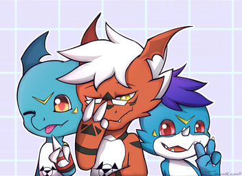 2017 ahmadkniam blue_hair claws cute digimon dragon eyewear fan_character giramon glasses guilmon hair hi_res hybrid lizard looking_at_viewer male open_mouth red_eyes reptile scalie silver_hair simple_background smile sol_(character) sol_the_guilmon sven_(character) sven_the_giramon tongue tongue_out vee4eva veemon vmon yami_(character) yami_the_veemon yellow_eyes
Rating: Safe
Score: 1
User: Vee4eva
Date: July 23, 2017 2017 ahmadkniam blue_hair claws cute digimon dragon eyewear fan_character giramon glasses guilmon hair hi_res hybrid lizard looking_at_viewer male open_mouth red_eyes reptile scalie silver_hair simple_background smile sol_(character) sol_the_guilmon sven_(character) sven_the_giramon tongue tongue_out vee4eva veemon vmon yami_(character) yami_the_veemon yellow_eyes
Rating: Safe
Score: 1
User: Vee4eva
Date: July 23, 2017