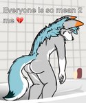 Rating: s
ID: 3998561
Date: 2023-04-17 19:21:44 -0400
Status: active
Score: 27
2023 5:6 absurd_res anthro bathroom butt canid canine canis english_text everyone_is_so_mean_to_me eyes_closed hi_res m4ysona male mammal meme nude reaction_image solo standing text wolf post #3998561