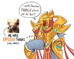 Rating: s
ID: 4592189
Date: 2024-02-11 07:30:03 -0500
Status: active
Score: 33
2024 4_fingers 5:4 absurd_res anthro armor avian azir_(lol) biped bird blue_eyes bottomwear claws clothing corvid corvus_(genus) crow dialogue digital_media_(artwork) directional_arrow diviously english_text fingers full_body_suit gold_(metal) gold_armor hi_res league_of_legends loincloth male muscular muscular_anthro muscular_male oscine passerine question_mark raised_leg riot_games simple_background solo speech_bubble tencent text thick_thighs white_background post #4592189