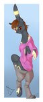 Rating: s
ID: 5590907
Date: 2025-05-22 14:48:20 -0400
Status: active
Score: 12
2019 ambiguous_gender artist_logo black_body black_nose blue_background border bottomwear brown_hair clothed clothing colored digitigrade ear_growth eeveelution eyewear feral fingers fur fur_growth generation_2_pokemon glasses glowing glowing_markings growth hair hi_res hoodie human_to_feral logo long_neck looking_down_at_self loss_of_dexterity male_(lore) markings mid_transformation nintendo on_hind_legs on_one_leg open_mouth oversized_clothing pants paws pokemon pokemon_(species) raised_paw red_eyes red_sclera semi-anthro shaded shrinking simple_background size_transformation solo species_transformation standing tail tail_growth tail_growth_in_pants theeldertrinity topwear transformation umbreon white_border yellow_markings post #5590907