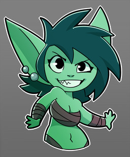 Rating: s
ID: 2428586
Date: 2020-09-29 22:00:00 -0400
Status: active
Score: 51
2019 4_fingers armwear bandage border breasts cleavage clothed clothing dark_hair digital_media_(artwork) ear_piercing eyebrows eyelashes female fingers goblin green_body green_skin grey_background hair huffslove humanoid humanoid_pointy_ears long_ears looking_at_viewer makeup mascara medium_breasts navel not_furry piercing pointy_ears raised_eyebrow shaded sharp_teeth simple_background smile solo teeth white_border post #2428586