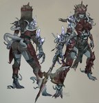 Rating: s
ID: 5643119
Date: 2025-06-15 00:20:04 -0400
Status: active
Score: 14
4_fingers 4_toes absurd_res armor belt black_hair claws crown crystal digitigrade eldritch_abomination exposed_belly feet female finger_claws fingers front_view grey_body grey_eyes grey_skin hair headgear hi_res humanoid kiguri monster monstrous_humanoid mutation not_furry nude ponytail rear_view simple_background solo tentacles teratophilia toe_claws toes weapon post #5643119